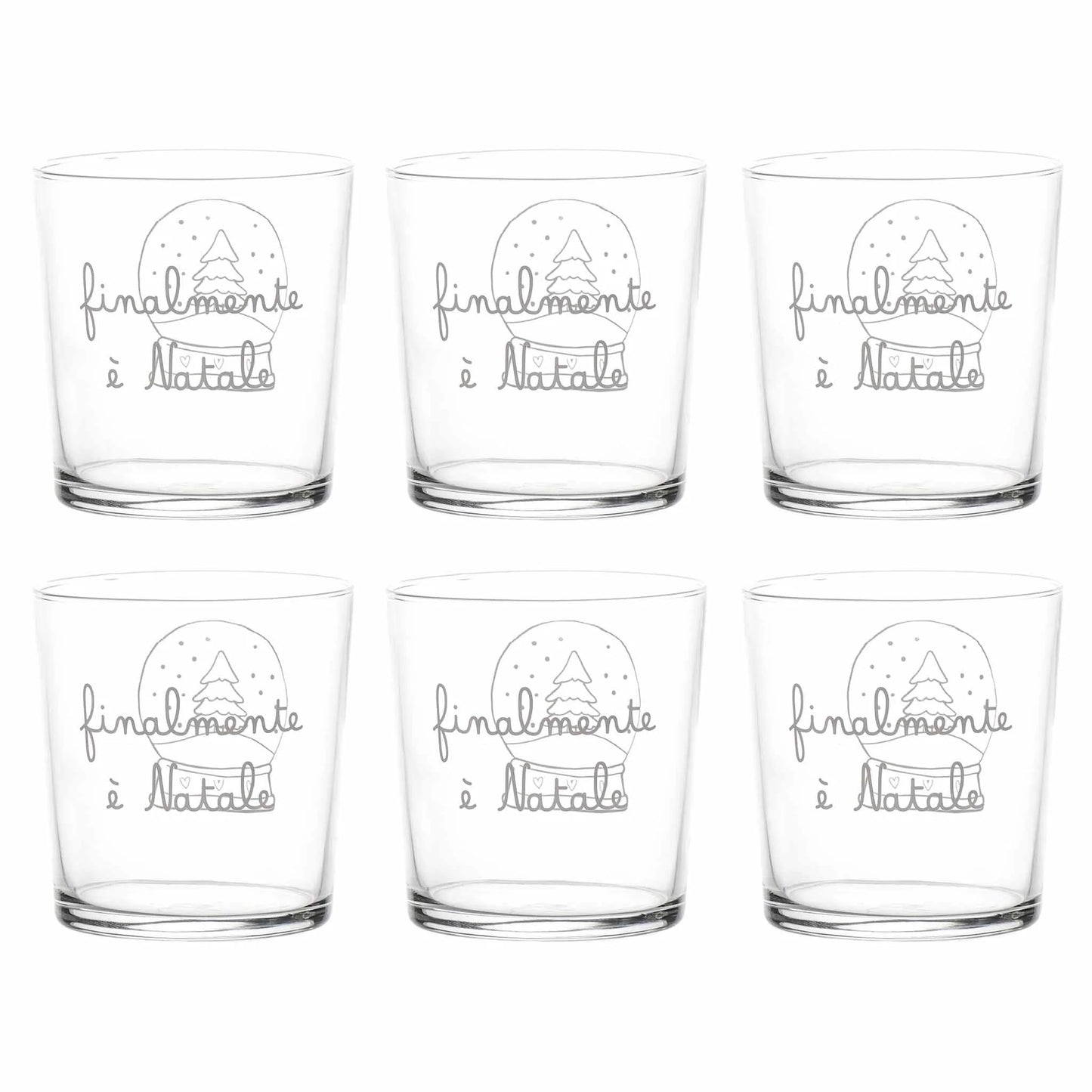 Set 6 bicchieri "finalmente è Natale"
