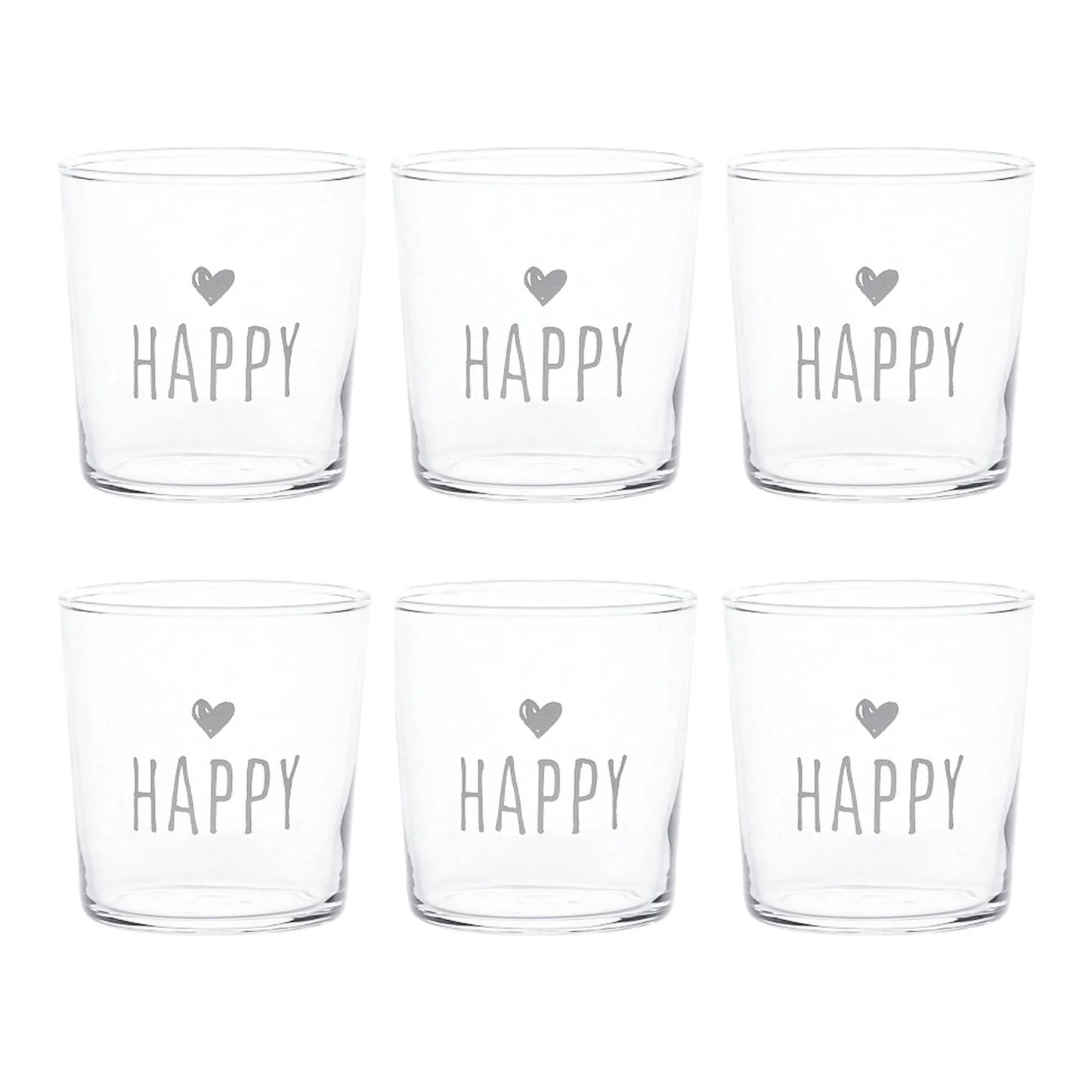 Set 6 bicchieri" happy"