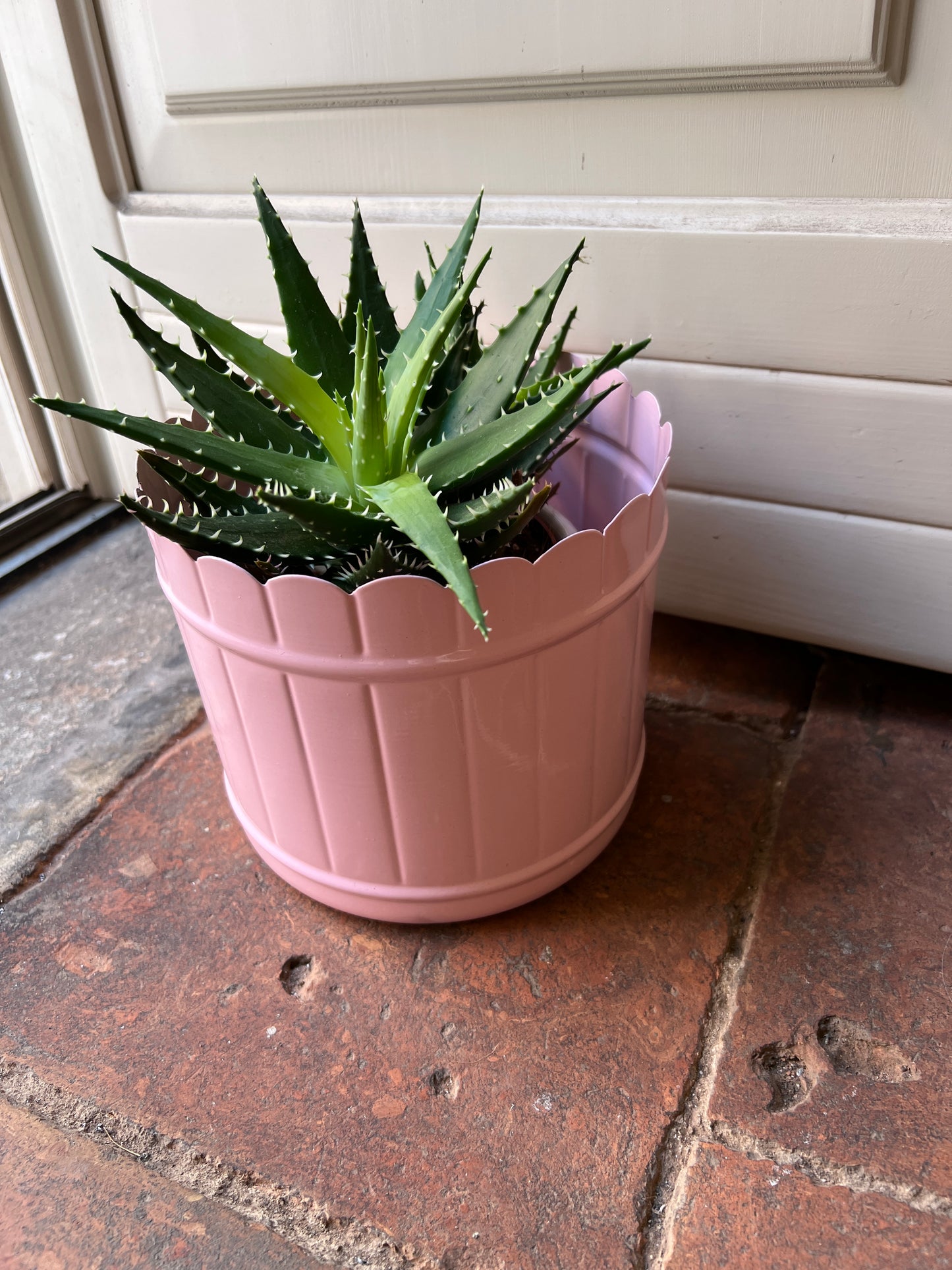 Rice vaso in metallo rosa
