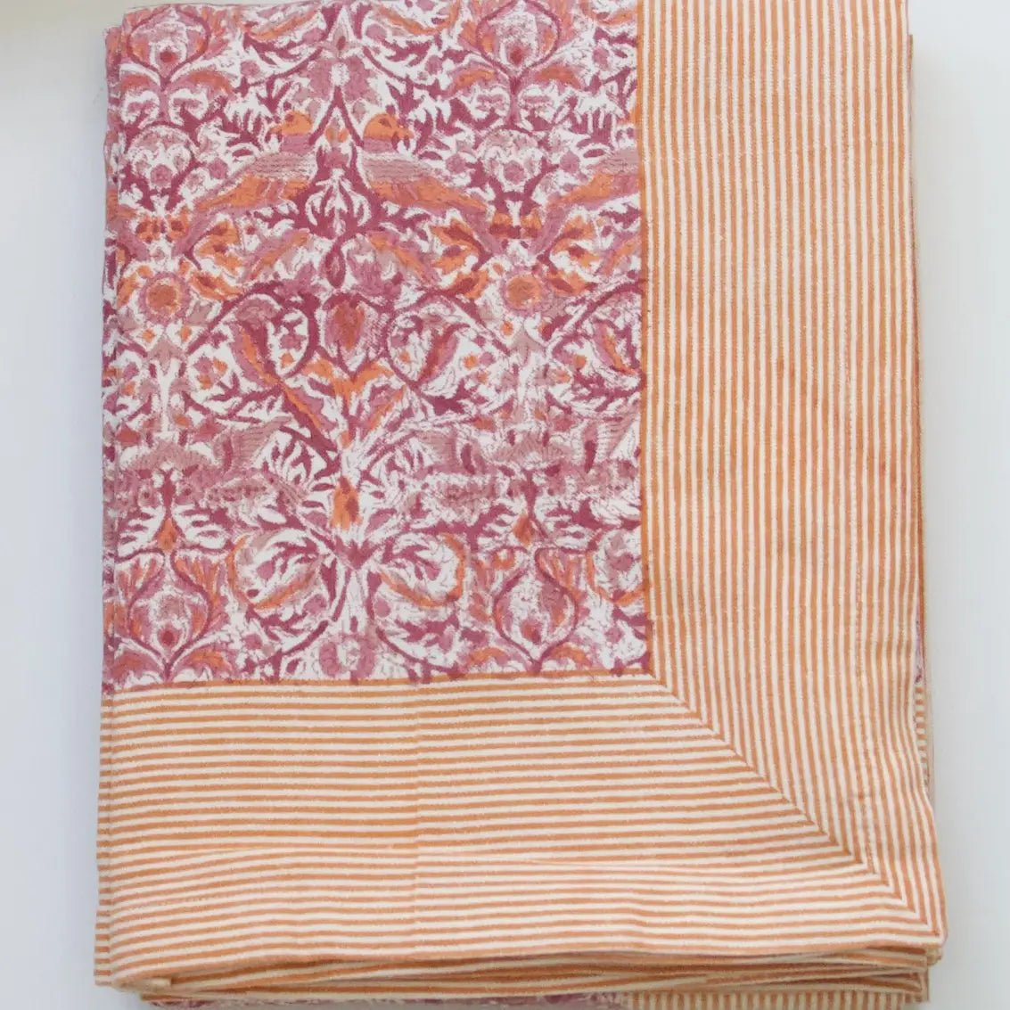 Tovaglia in cotone stampata a mano