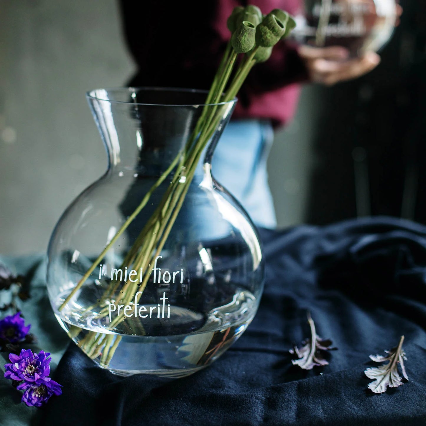 Vaso in vetro "i miei fiori preferiti"
