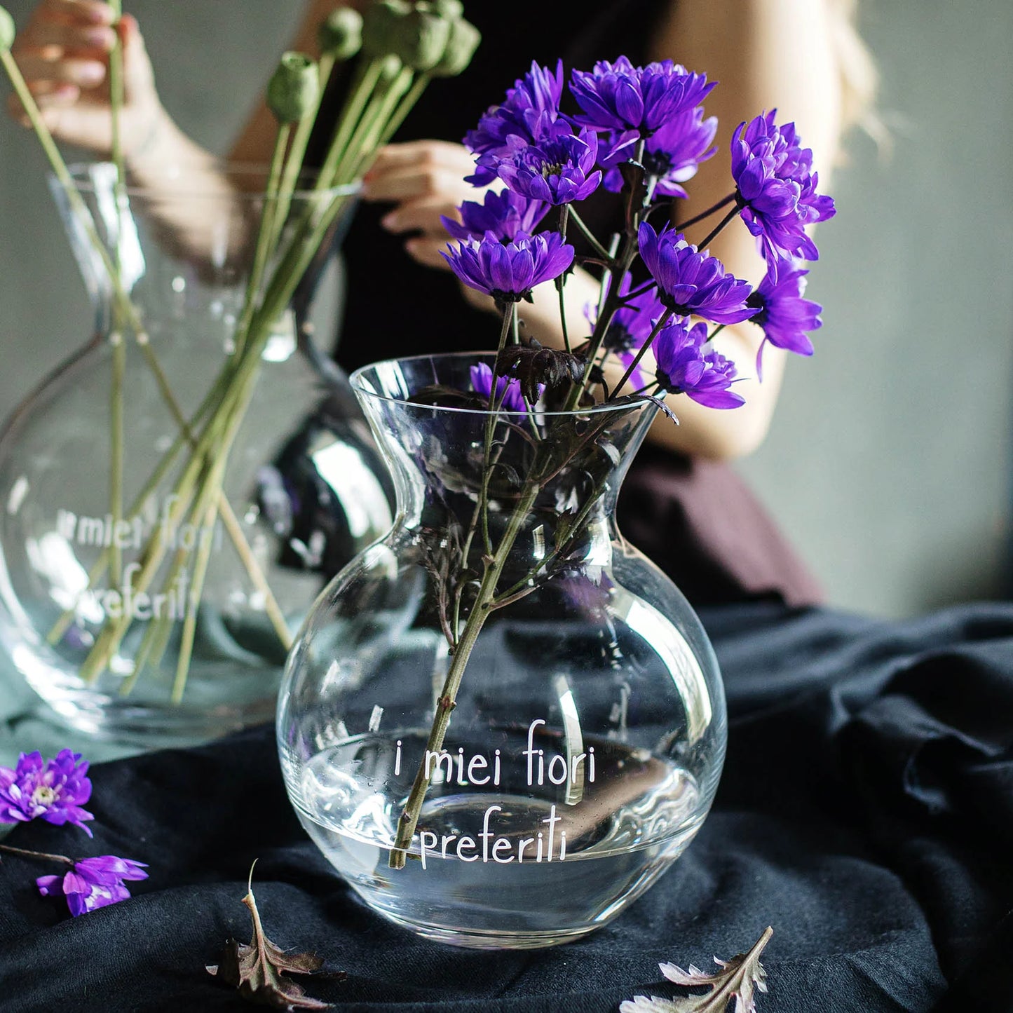 Vaso vetro "i miei fiori preferiti"