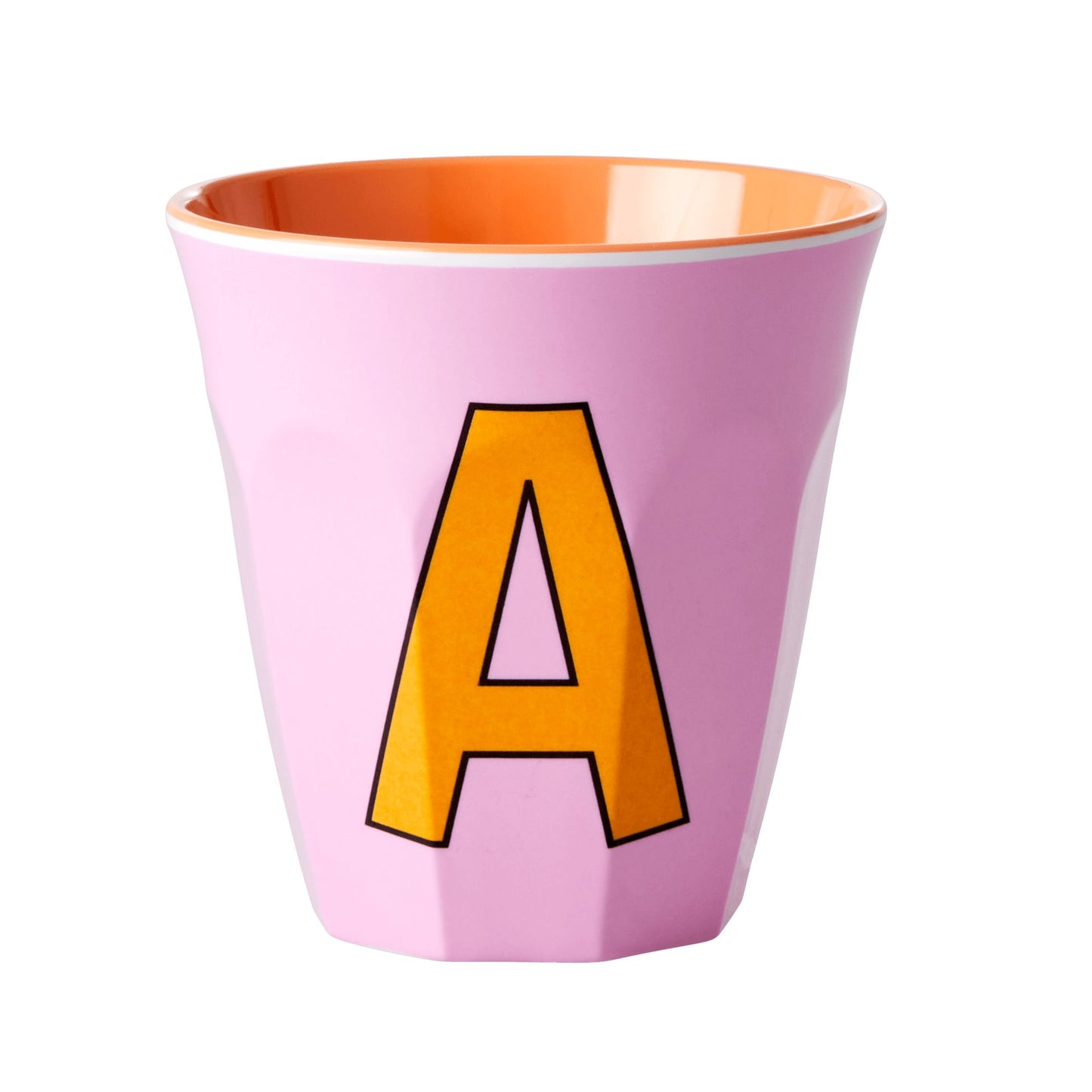 BICCHIERE IN MELAMINA ROSA CON LETTERA "A" - Bidibà