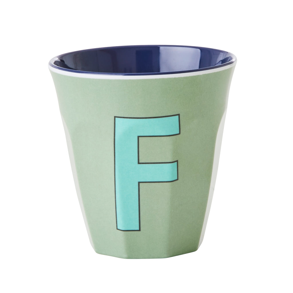 RICE BICCHIERE IN MELAMINA KHAKI LETTERA "F"