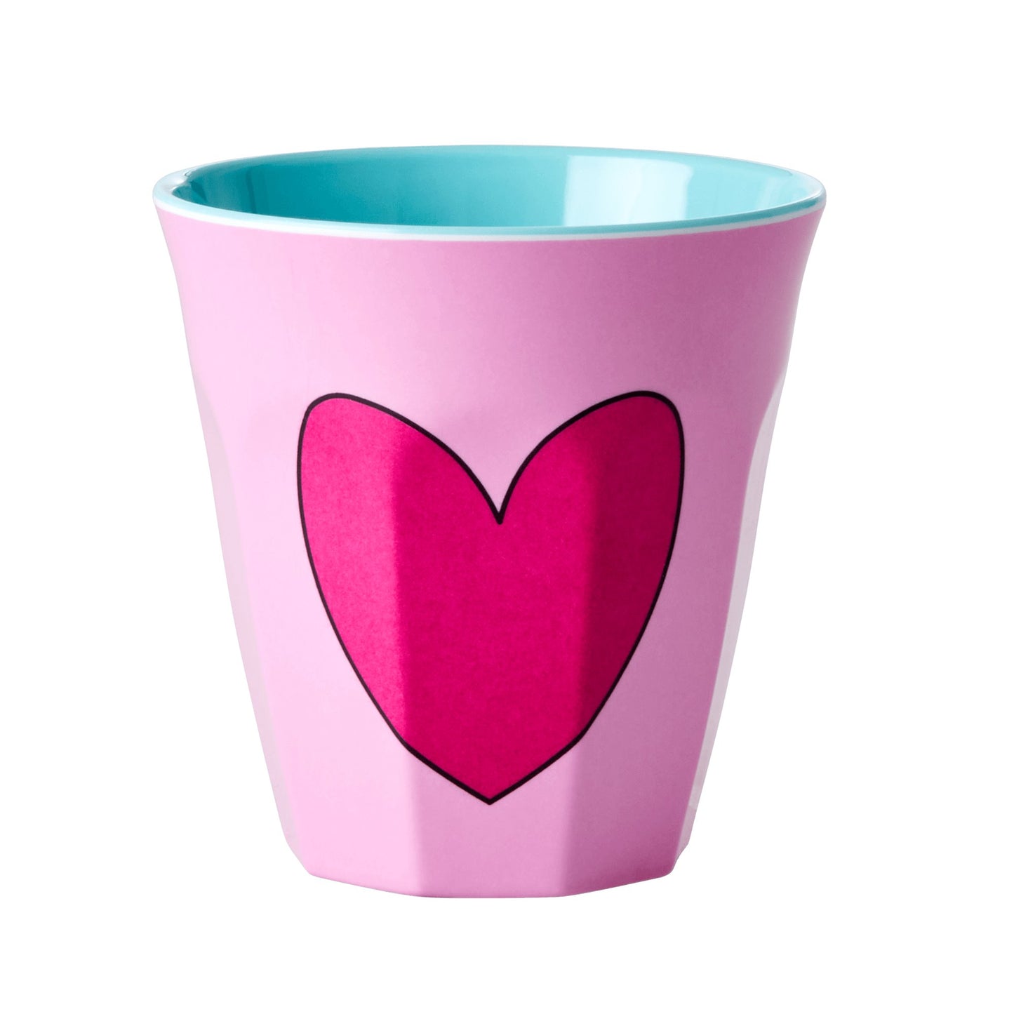 BICCHIERE IN MELAMINA ROSA CON CUORE - Bidibà