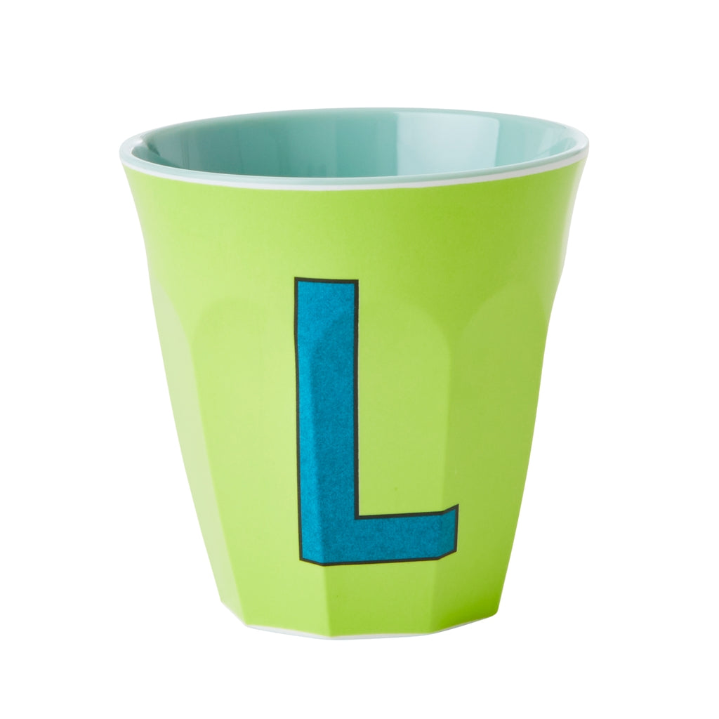 RICE BICCHIERE IN MELAMINA LIME LETTERA "L"