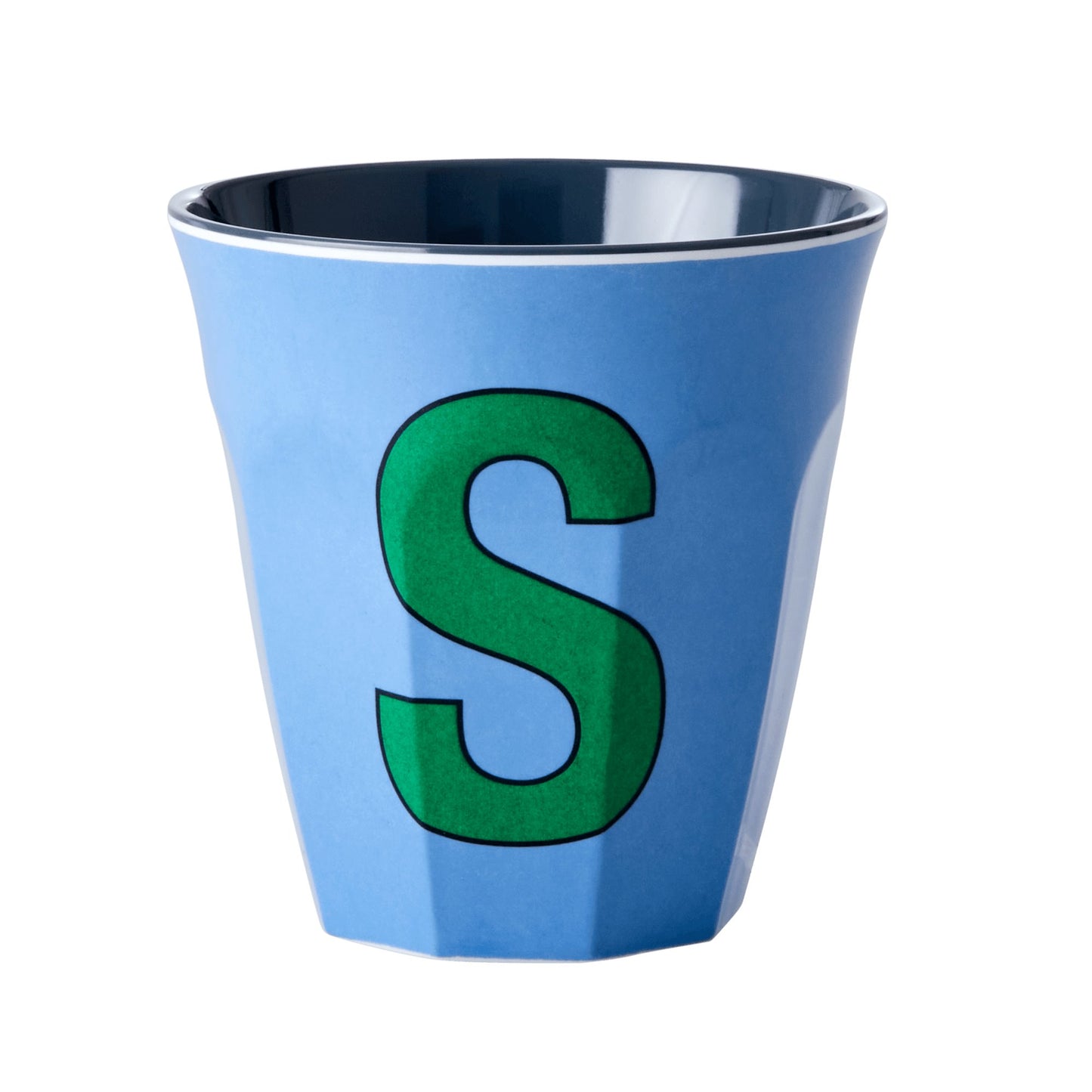 BICCHIERE MEALMINA AZZURRO SCURO CON LETTERA "S" - Bidibà