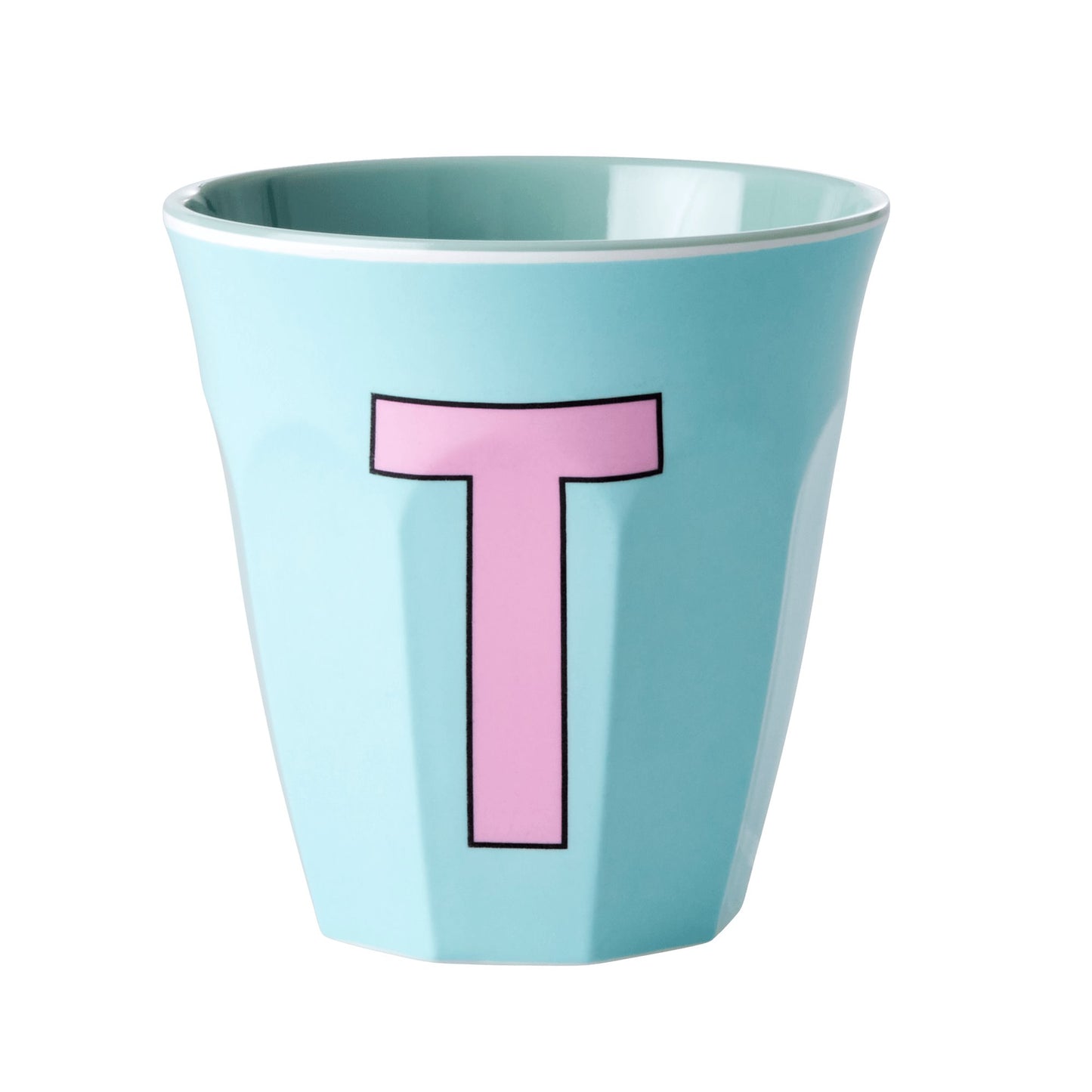 BICCHIERE IN MELAMINA AZZURRO CON LETTERA "T" - Bidibà