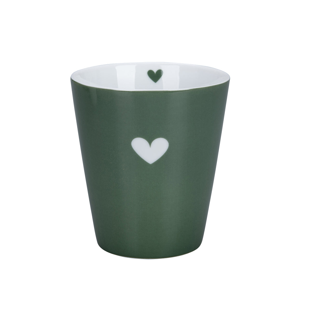 MUG COLOURFUL HEART OLIVE GREEN