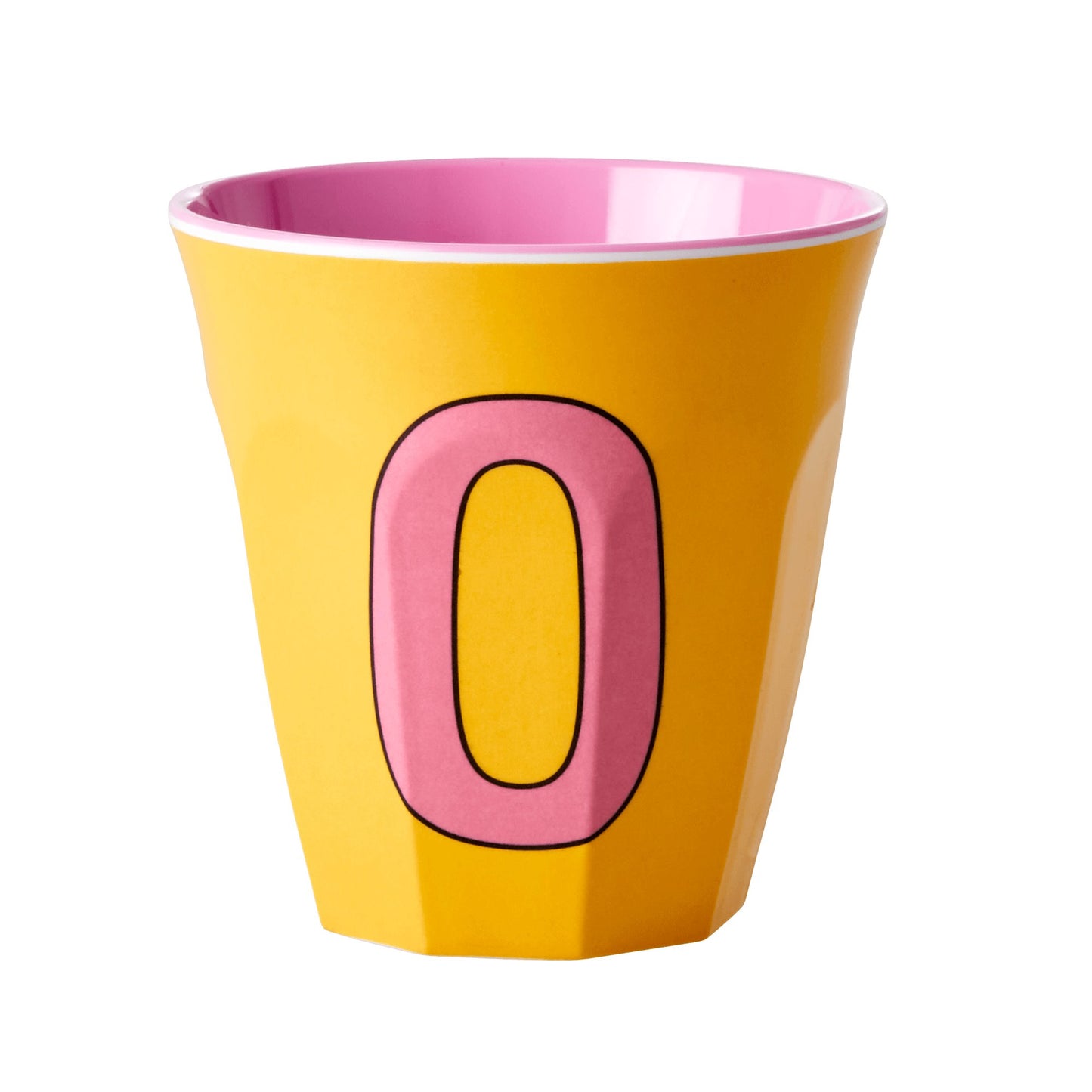 BICCHIERE IN MELAMINA ARANCIONE CON LETTERA "O" - Bidibà