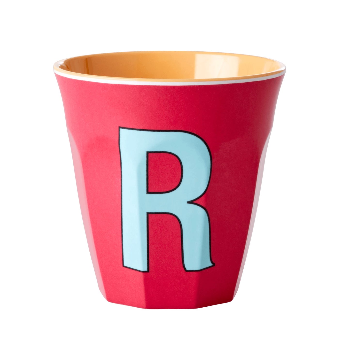 BICCHIERE IN MELAMINA ROSSA CON LETTERA " R" - Bidibà