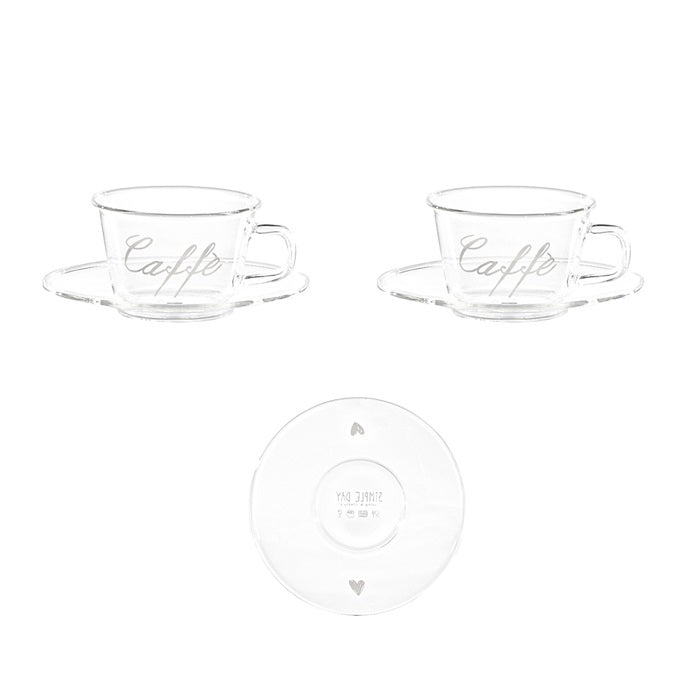 SIMPLE DAY SET 2 TAZZINE ESPRESSO CON PIATTINO