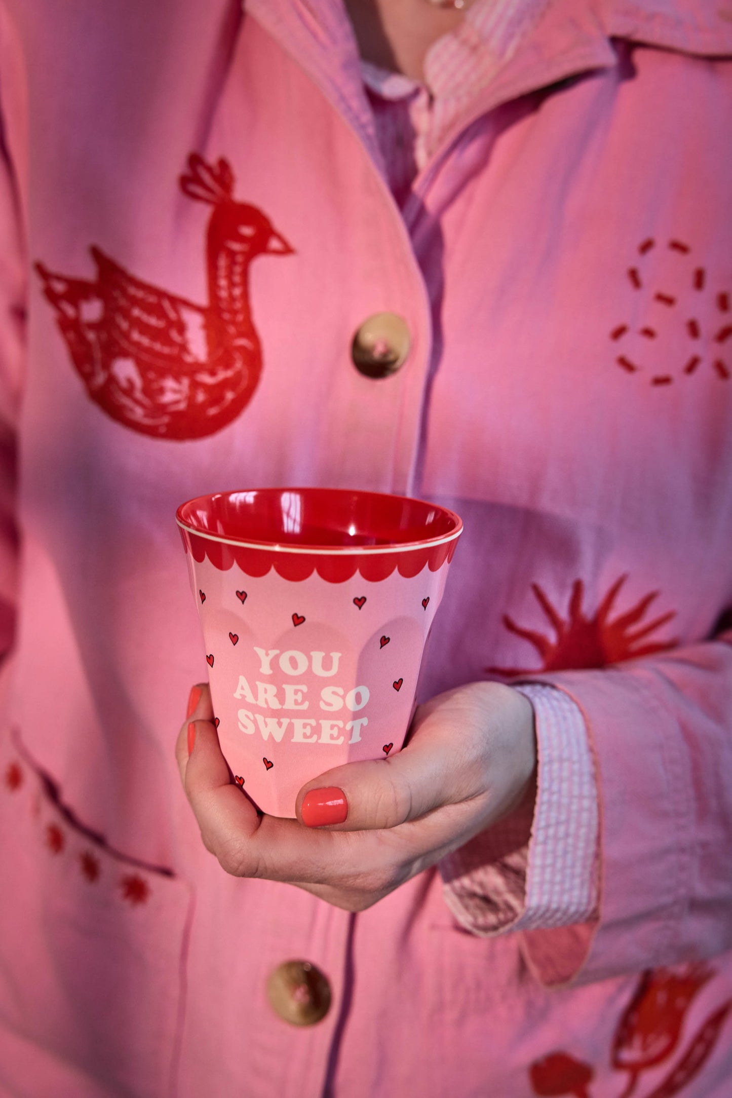 Bicchiere Snoopy rosa