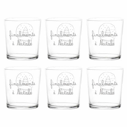 Set 6 bicchieri "finalmente è Natale"