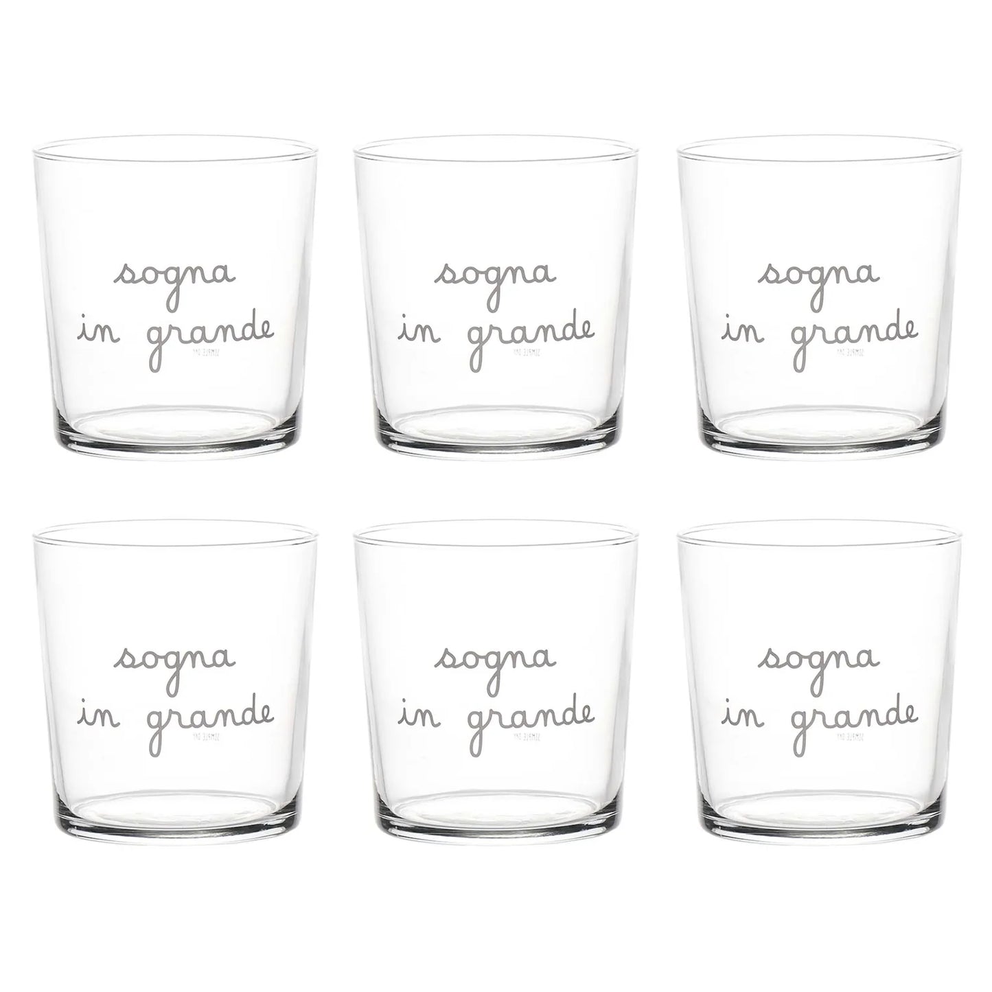 Set 6 bicchieri "sogna in grande"