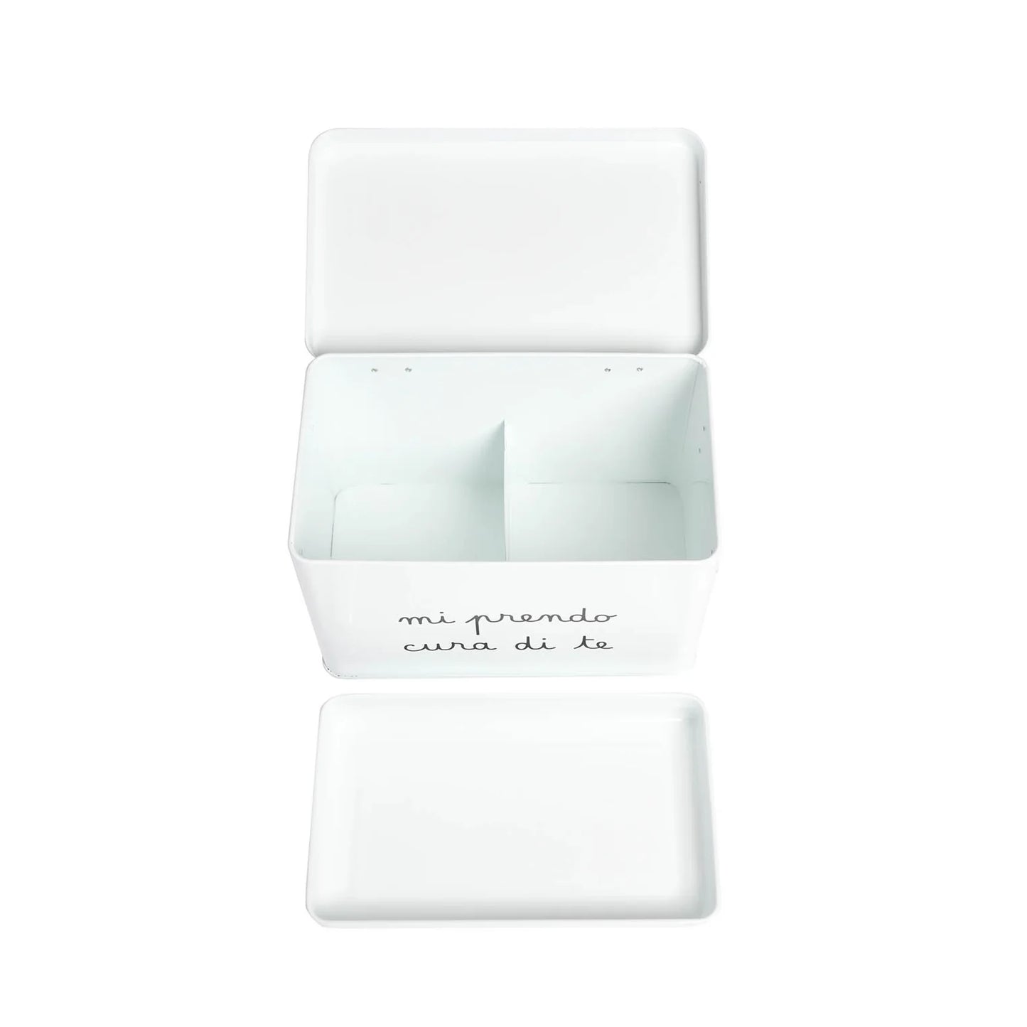 Scatola in acciaio verniciato "mi prendo cura di te"