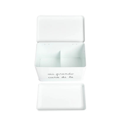 Scatola in acciaio verniciato "mi prendo cura di te"