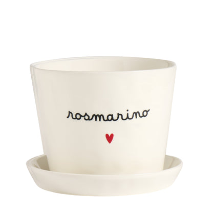 Vaso con sottovaso "rosmarino"