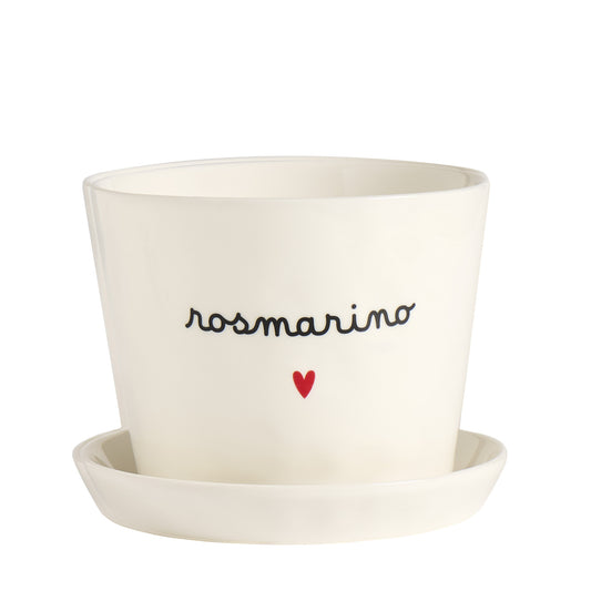 Vaso con sottovaso "rosmarino"