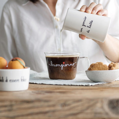 Tazza in vetro "buongiorno"